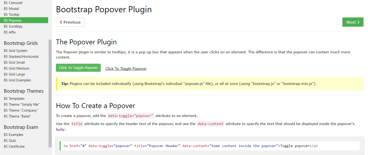 Bootstrap popovers tutorial