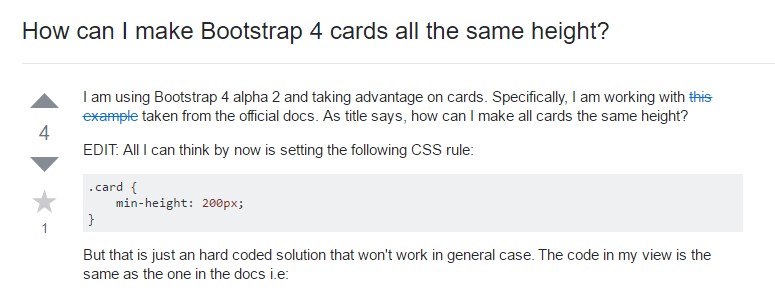 Insights on  exactly how can we  set up Bootstrap 4 cards  all the same  height?
