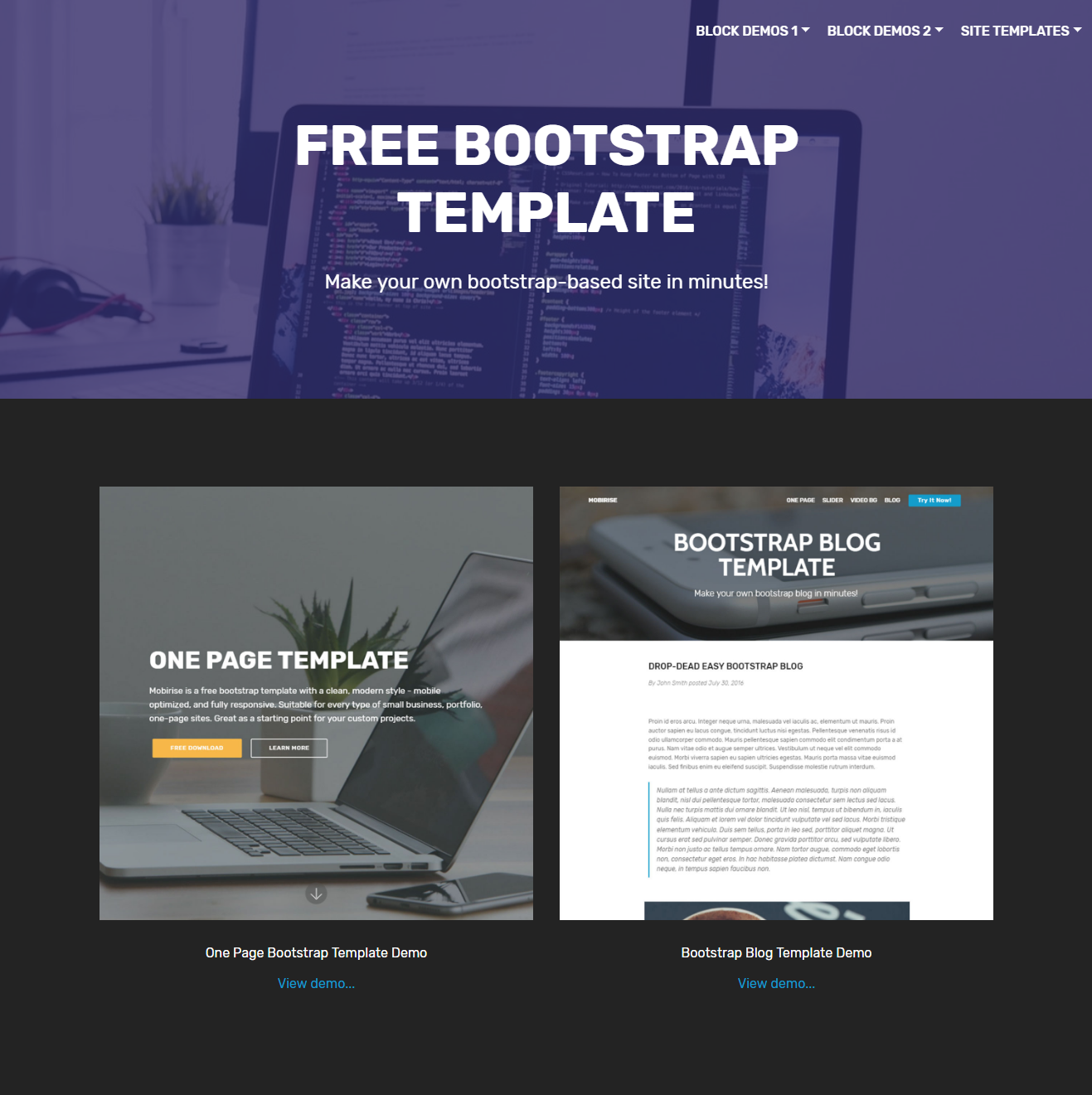 HTML Bootstrap Templates