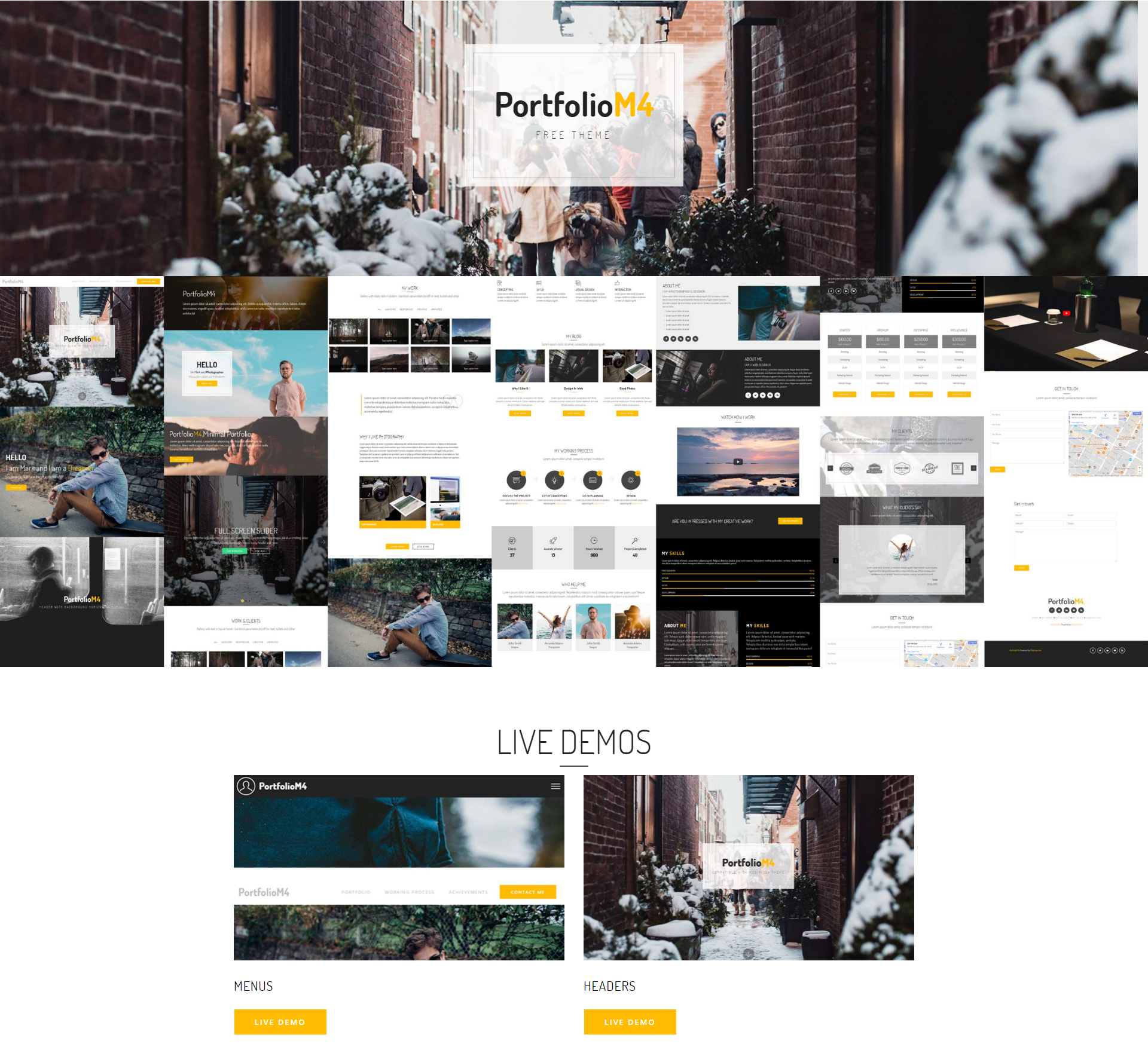 Free Download Bootstrap PortfolioM4 Templates