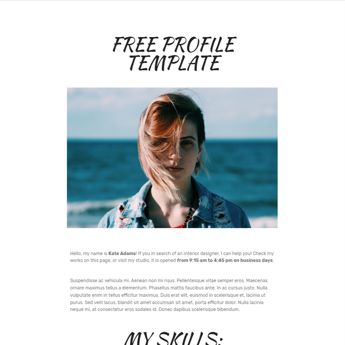 Responsive Bootstrap Profile Templates