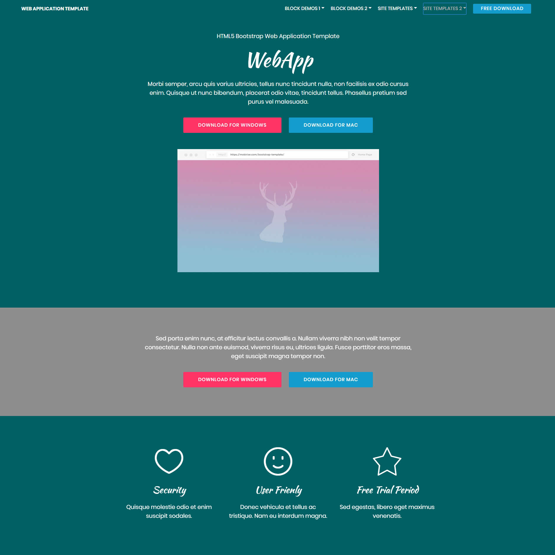 Free Download Bootstrap Web application Templates